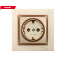 РОЗЕТКА С ЗАЗЕМЛЕНИЕМ LUXEL JAZZ (9604) БРОНЗОВАЯ