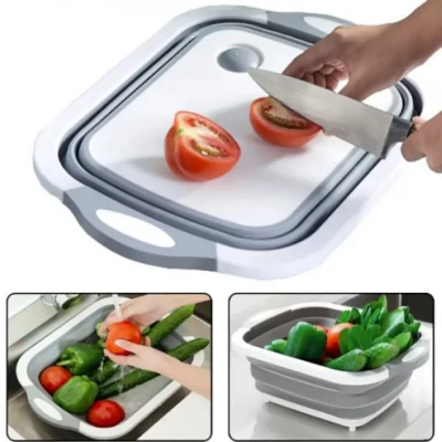 Cкладная силиконовая разделочная доска/миска/дуршлаг 3 в 1