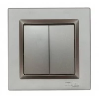 ВЫКЛЮЧАТЕЛЬ ДВОЙНОЙ LUXEL JAZZ (9703) ГРАФИТОВЫЙ