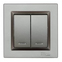 ВЫКЛЮЧАТЕЛЬ ДВОЙНОЙ С ПОДСВЕТКОЙ LUXEL JAZZ (9706) ГРАФИТОВЫЙ