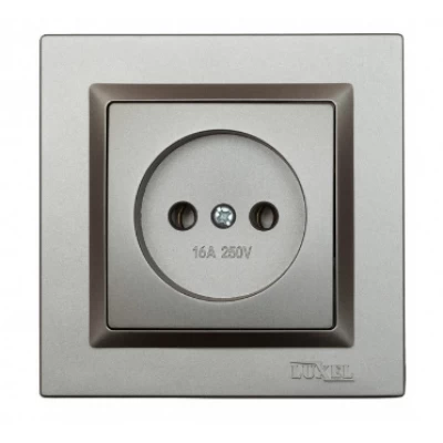 РОЗЕТКА ОДИНАРНАЯ LUXEL JAZZ (9701) ГРАФИТОВАЯ