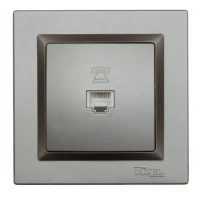 РОЗЕТКА ТЕЛЕФОННАЯ LUXEL JAZZ (9710) ГРАФИТОВАЯ