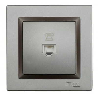 РОЗЕТКА ТЕЛЕФОННАЯ LUXEL JAZZ (9710) ГРАФИТОВАЯ