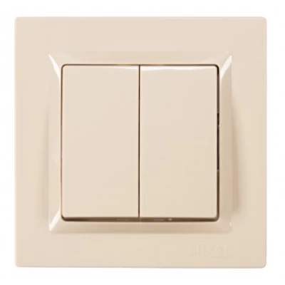ВЫКЛЮЧАТЕЛЬ ДВОЙНОЙ JAZZ (9303) КРЕМ
