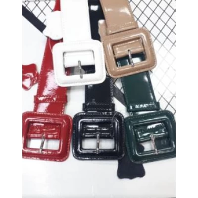 Ремень женский лак на коже 4,5 см, расцветки в ассортименте