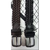 Ремень кожаный плетёный 4 см