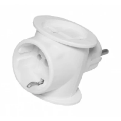 Тройник 3Т1 16А евро Токер белый