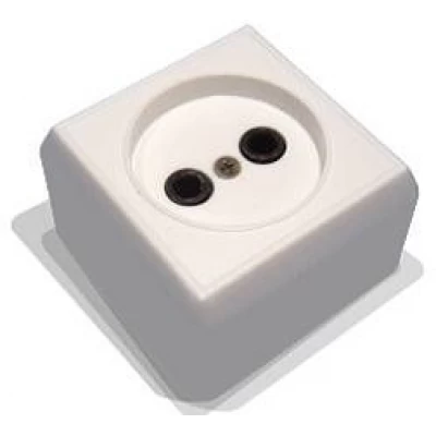 Розетка 1я наружная РА10-001 пластик(керамическая основа) Б.Ц Розетка 1я наружная РА10-001 пластик(керамическая основа) Б.Ц