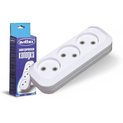 SV-008 Розетка (колодка) SVITTEX трехместная без земли