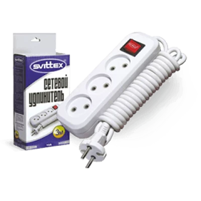 SV-012-3 Удлинитель SVITTEX 3 гнезда с выключателем без земли (3 м)