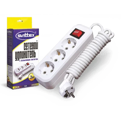 SV-011-2. Удлинитель SVITTEX 3-я с заземлением и выключателем (2 м.)