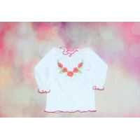 Вышиванка для девочки с длинным рукавом (кулир-пенье) 1037 Размеры 26-30