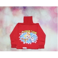 Детская водолазка красная Фиксики (начес) 0133 Размеры 26-34