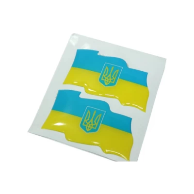 Наклейка рельефная Flag UKRAINE 8х4см/2шт
