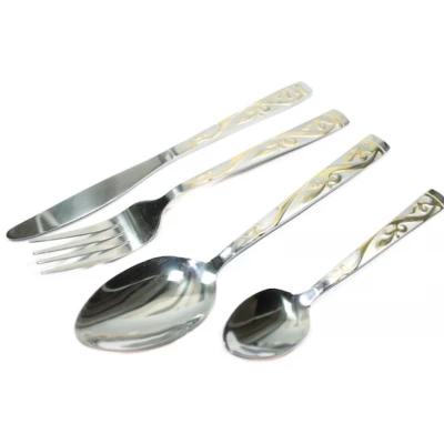 Столовый Набор Лепестки золотой 4шт Столовый Набор Лепестки золотой 4шт