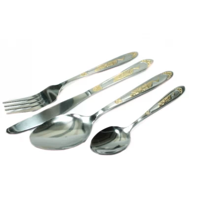 Столовый Набор Фламинго золотой 4шт Столовый Набор Фламинго золотой 4шт