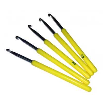 Крючок односторонний с пластмассовой утолщенной ручкой №5.5/13.8см