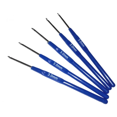 Крючок односторонний с пластмассовой ручкой 12см, размеры в описании