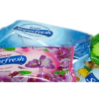 Салфетки влажные SuperFresh Виноград/Цветы/Морской Бриз 15шт