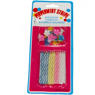 Свечи в торт на планшете с подставками 24шт