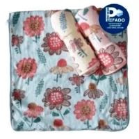 Полотенце для рук и лица Цветочный принт, размер 35x70см