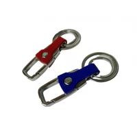 Карабин/брелок с двойным кольцом для ключей металлический 8.2см