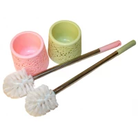 Ершик пластиковый для унитаза с подставкой металлическая ручка 47см