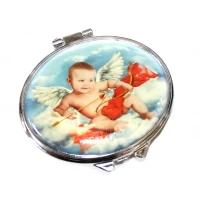 Зеркало раскладное двустороннее c картинками 7х6см