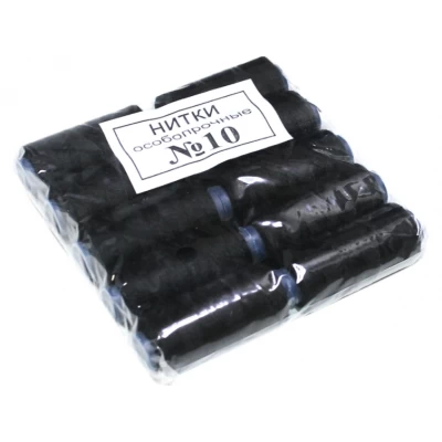 Нитки №10 черные 10шт