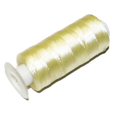 Нитки шелковые для бисера желтые 150D