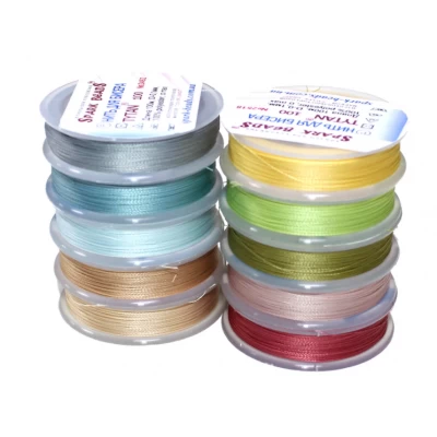 Нитки для бисера TYTAN цветные набор 10шт №2500/0.1мм/100м