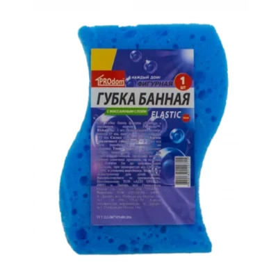 Губка банная "Elastic" ТМ "PROdom" с массажным слоем