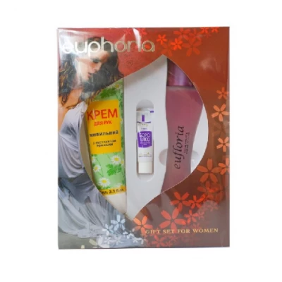 Подарочный набор женский EUPHORIA (т/в 100мл + крем для рук + крем Боро)
