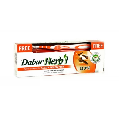 Зубная паста с гвоздикой DABUR HERB'L 150г + зубная щетка