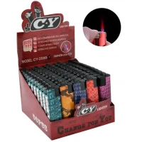 Зажигалка с фонариком (турбо пламя) Цветная кожа №2588-6