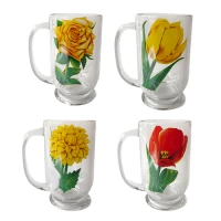 Кружка стеклянная Mocca»Вальс цветов» 330мл