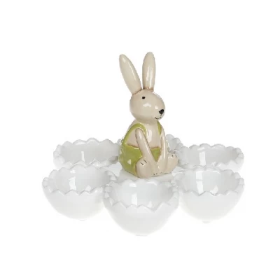 Подставка для яиц керамическая Милый Зайка, 16.6см