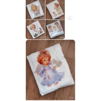 Плед крестильный Полотно велсофт с принтом Размер 110х110