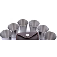 Рюмки в кожаном чехле (6шт по 75 мл) JB-03