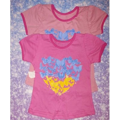 Футболка-туника Сердце (кулир) 1249 Размеры 26-34