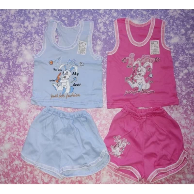 Детский летний костюм Зайчик (интерлок) 0063 Размеры 24-26