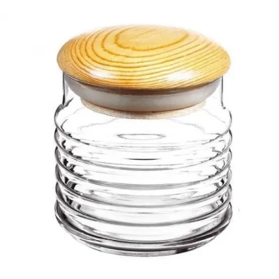 Банку для сипучих з дерев'яною кришкою 630 мл (BABYLON) Pasabahce Турция Банку для сипучих з дерев'яною кришкою 630 мл (BABYLON) Pasabahce Турция