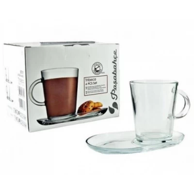 Набор Чашка с блюдцем 385 мл (TRIBECA) Pasabahce Турция (2шт в наборе)