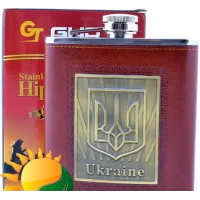 Фляга из нержавеющей стали обтянута кожей Украина TP-16
