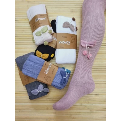 Колготи "Корона" з бантиком для дівчаток 1/9 років; 3320A Колготи "Корона" з бантиком для дівчаток 1/9 років; 3320A