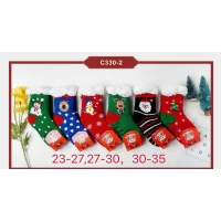 Детские новогодние носки шерстяные на овчине 27-30 и 31-35, C330-2