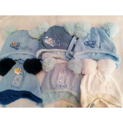 Детские шапки на флисе. Размеры 40-42 см. микс Детские шапки на флисе. Размеры 40-42 см. микс