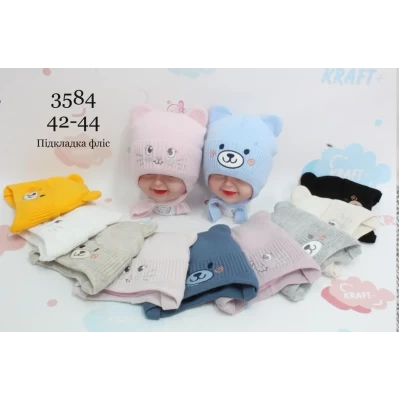 Детские шапки на флисе. Размеры 42-44 см. микс. 3584