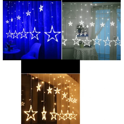 Новогодняя Светодиодная Гирлянда Штора Звезды 138Led 3 х 1 м (o-17a)