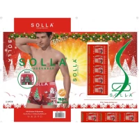 Мужские новогодние трусы Solla, хлопок, размер в ростовке 50-56 (1864)